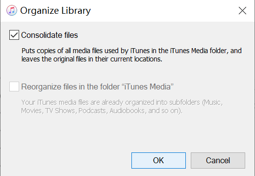 Voer de consolidatie van iTunes-bibliotheekbestanden uit