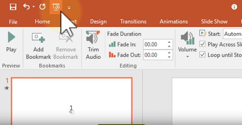 Teste a apresentação do PowerPoint com áudio