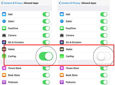 Disattiva CarPlay