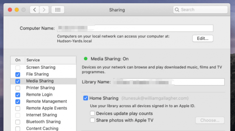 Attiva Condivisione in famiglia di iTunes