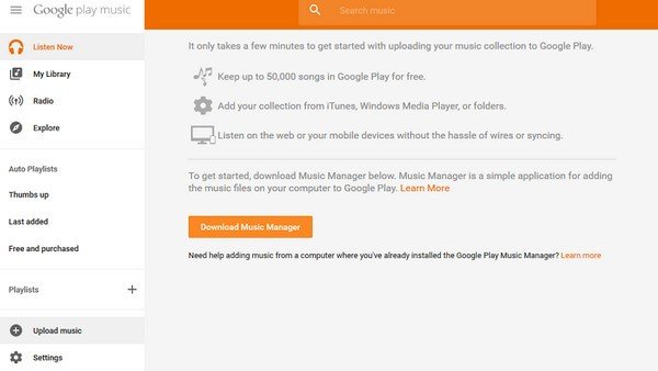 Upload The Converted Songs to Your Google Play Music
