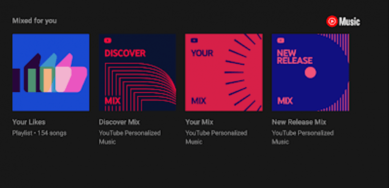 Your Mix Section in Youtube Music