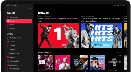 Varias funciones de Apple Music