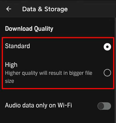 Modifier la qualité du téléchargement pour résoudre le problème du gestionnaire de téléchargement audible qui ne fonctionne pas