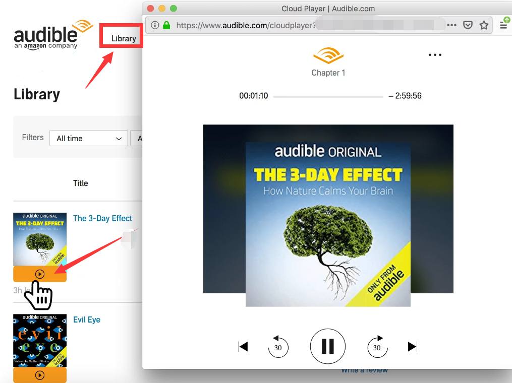 Obtener Audible Cloud Player en la web