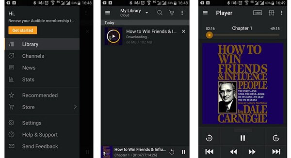 Luister naar Audible Offline op Android, iOS