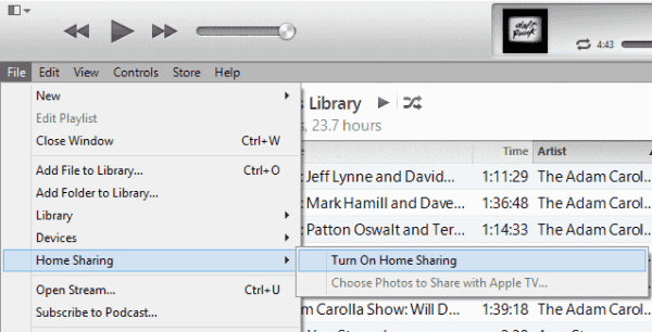 Ouça Audible na Apple TV através do iTunes Home Sharing