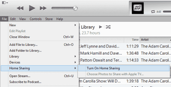 Audible'ı iTunes Home Sharing ile Apple TV'de dinleyin