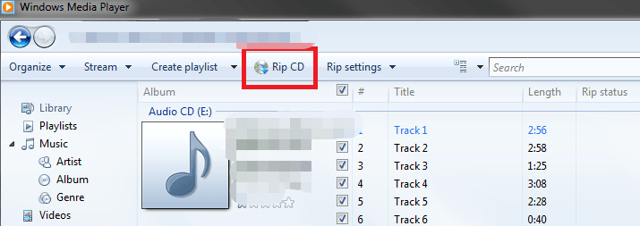 Rip Audiobook CD to MP3 by Using Windows Media Player