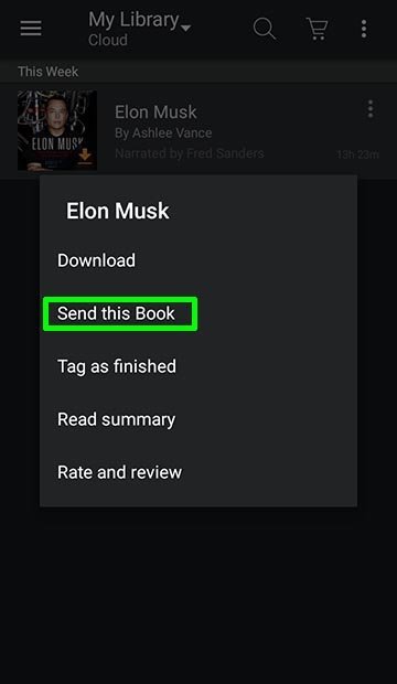 Using the “Send This Book” Feature From Audible