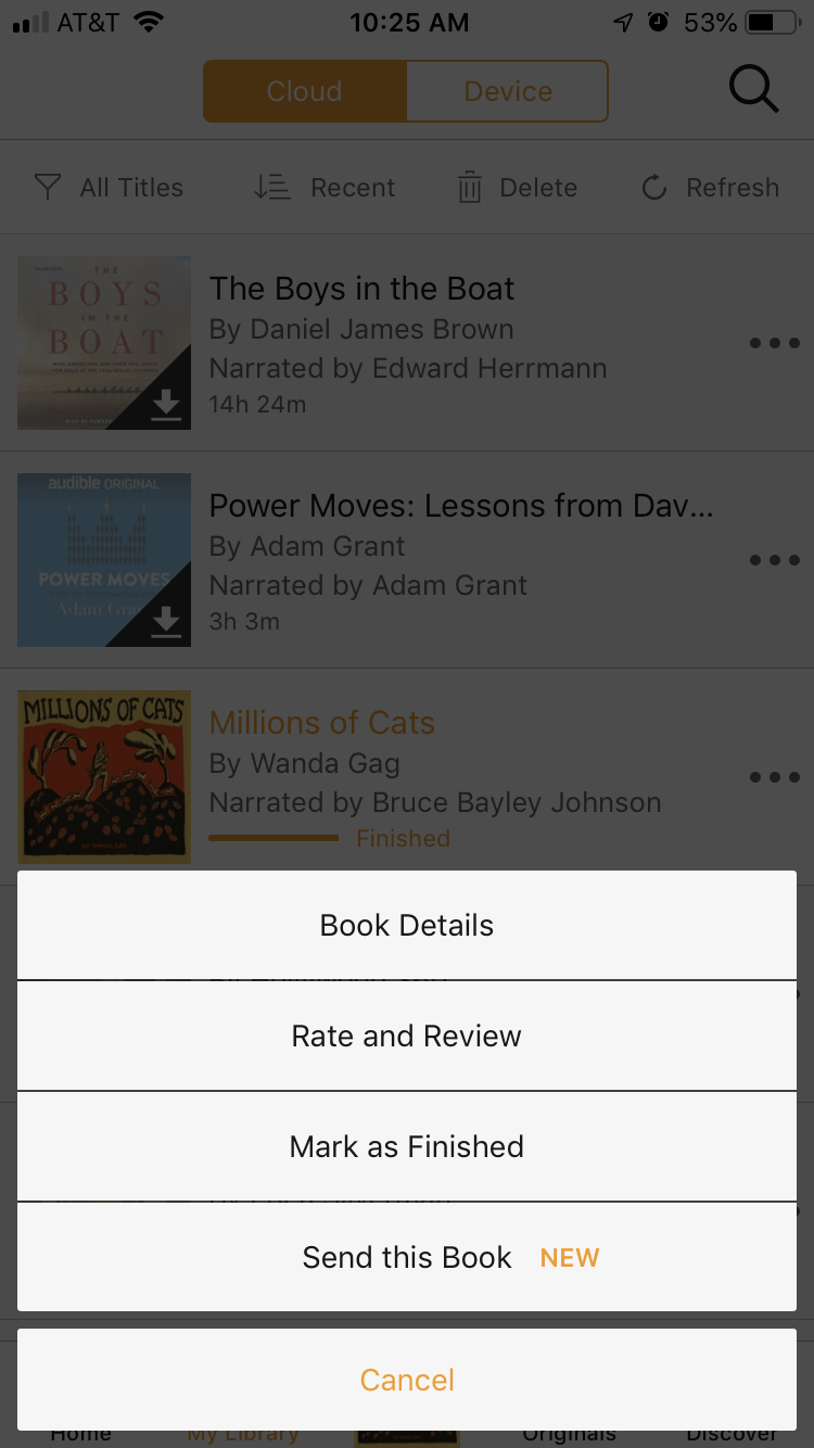 Sharing Audible Books with Friends through the Send this Book Feature