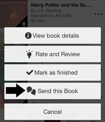 Using Send This Book Feature to Share Audible Book