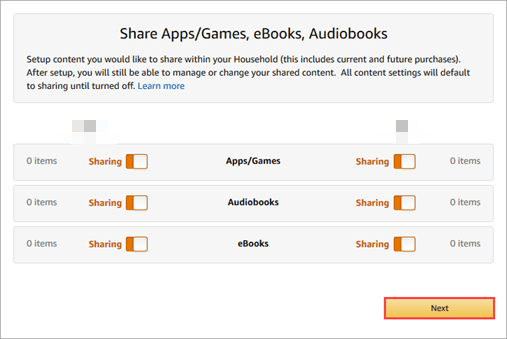 Поделитесь учетной записью Audible с помощью опции Amazon Household Sharing