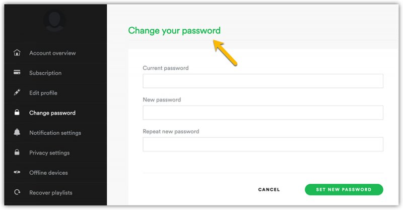 Cambiamento di Spotify Password da correggere Spotify Continua a disconnettermi Errore