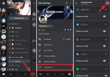 Свяжитесь Spotify в Discord на мобильном телефоне