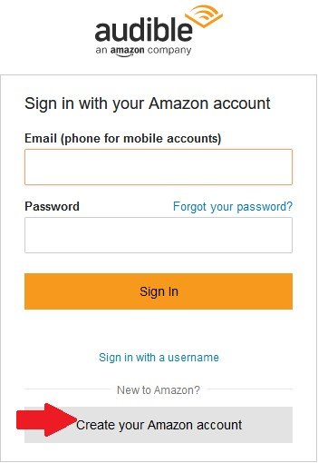 Log in of registreer Amazon