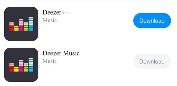 Загрузите приложение Deezer++ на AppValley