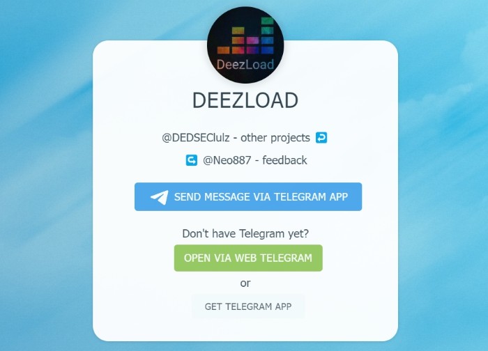 Скачайте Deezer Music с помощью бота Telegram