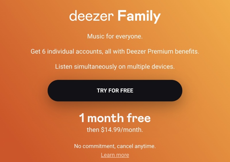 Goditi le canzoni di Deezer con Deezer Family Plan