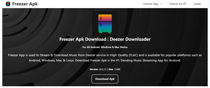 Freezer Apk ダウンロード: Deezer Downloader