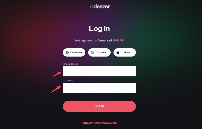 Deezer アカウントにログインする