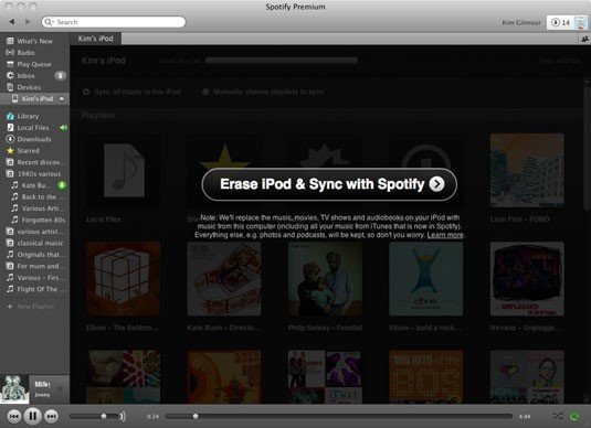 Erase iPod & Sync with Spotify