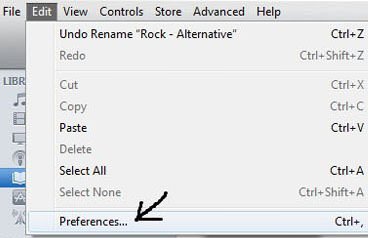 Go to Preferences on iTunes
