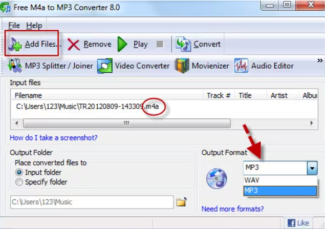 Free M4A to MP3 converter