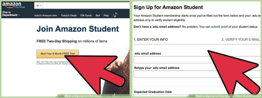 Beitritt zu Amazon Prime Student
