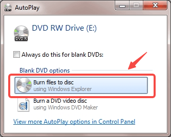 Burn CD on PC via The Default CD-burning Program