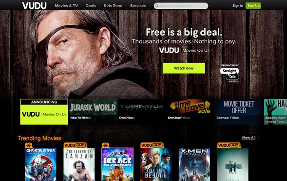 Connectez-vous au compte Vudu pour vérifier les films gratuits