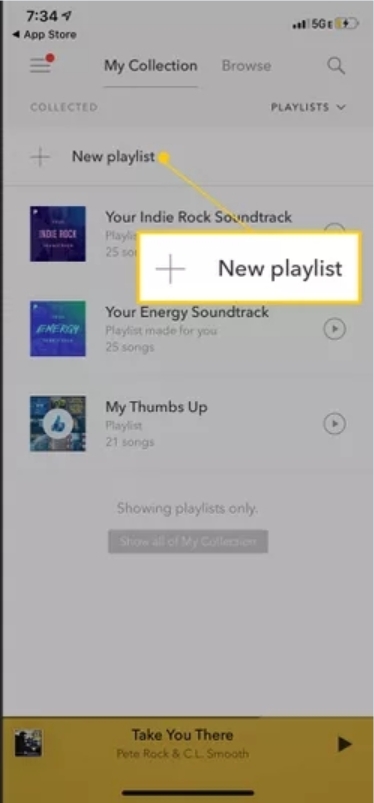 Crie uma nova lista de reprodução no Pandora