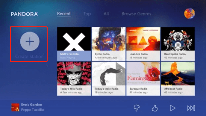Obtenha músicas do Pandora para tocar no Xbox One