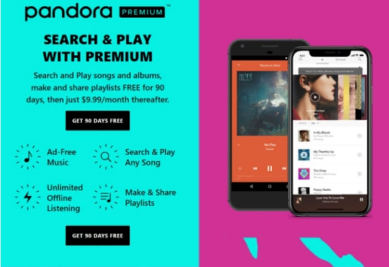 Página Premium de Pandora