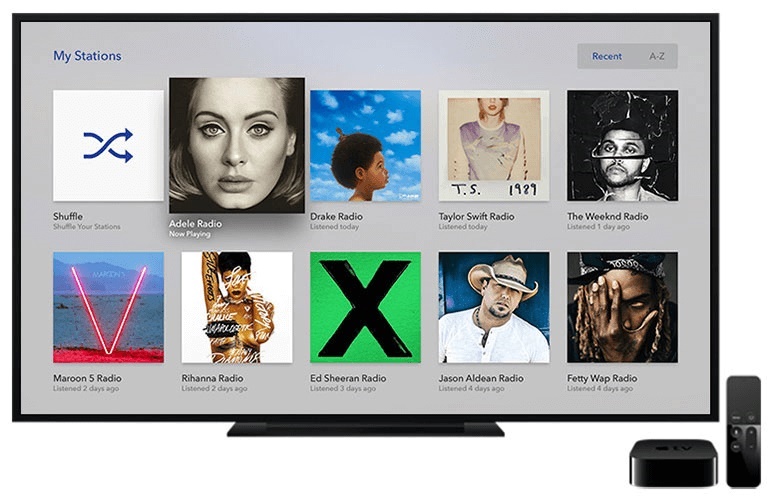 Jogue Pandora na Apple TV