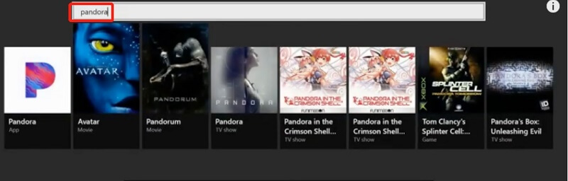 Ga naar de Microsoft Store Zoek naar Pandora op de Xbox One