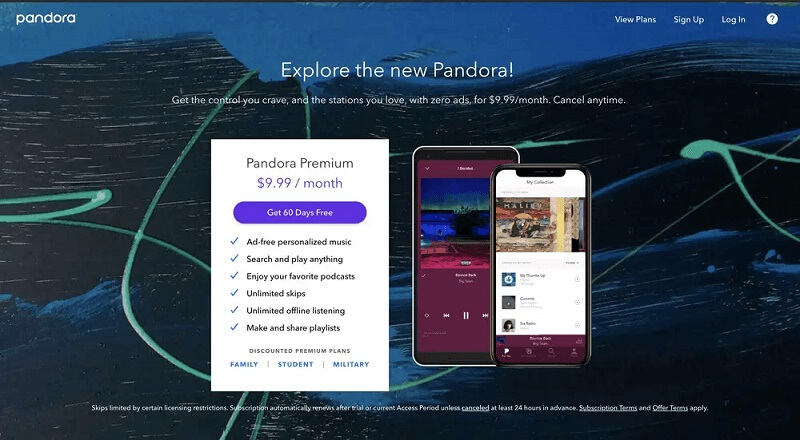 O custo da assinatura Pandora Premium