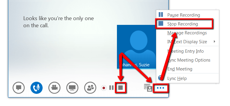 Stop Recording Lync Meeting