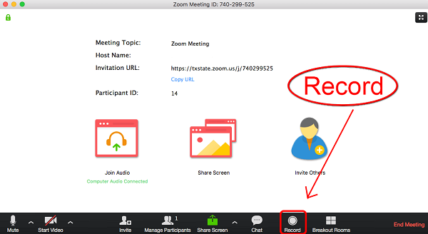 Zoom Meeting aufzeichnen