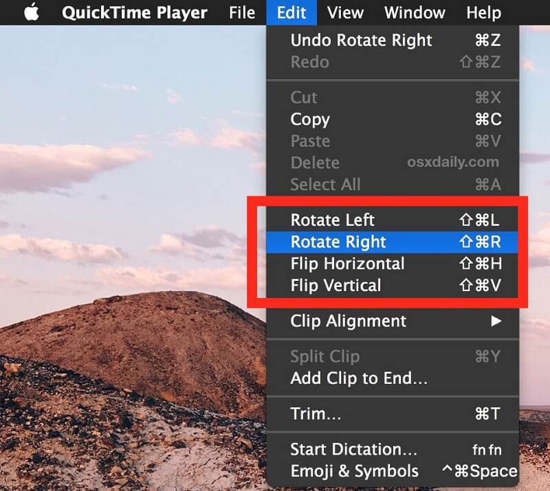 Video Quicktime drehen