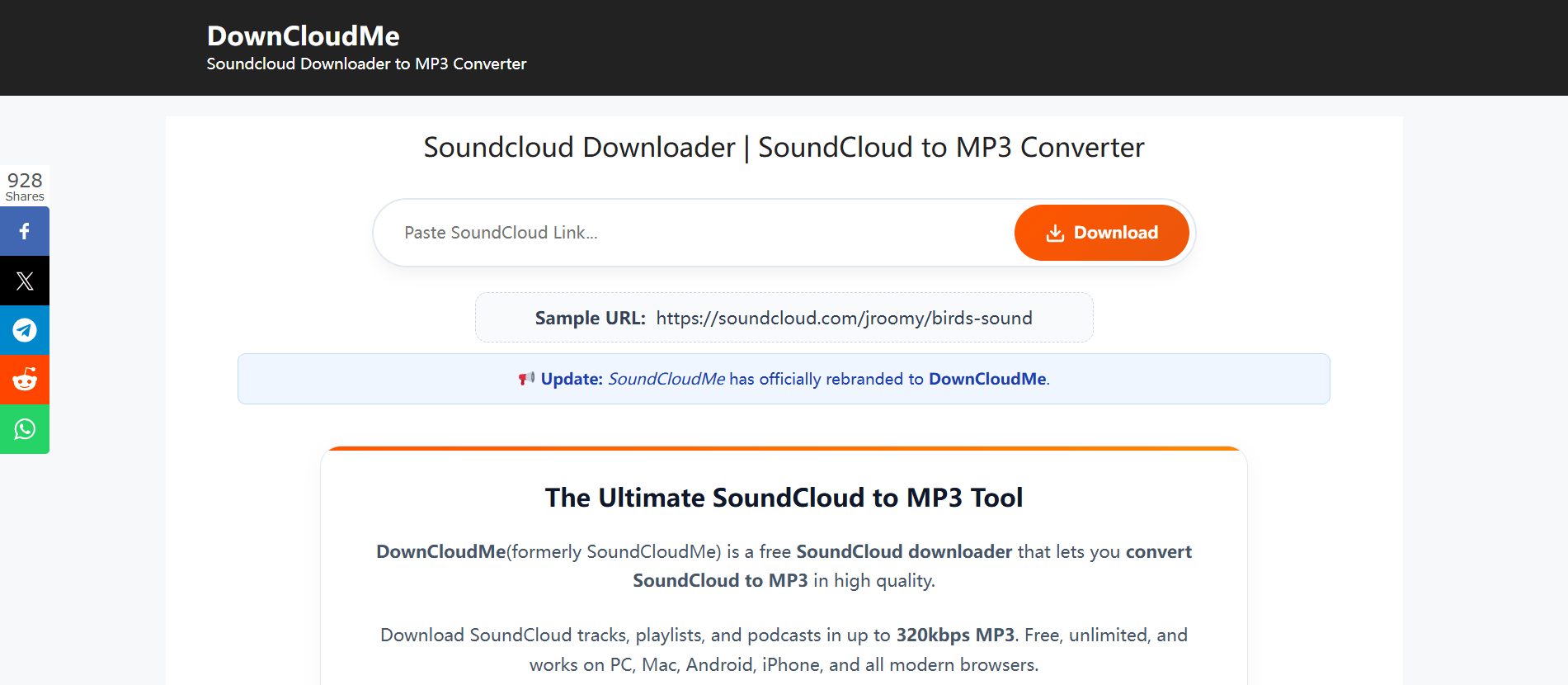 DownCloudMe Soundcloud to MP3 Converter