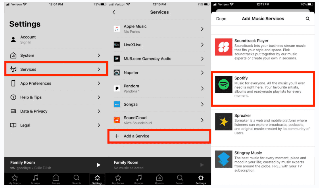 Conecte-se Spotify para alto-falantes Sonos