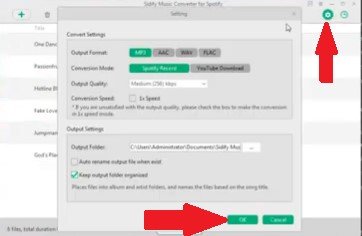 Adjust Settings in Sidify