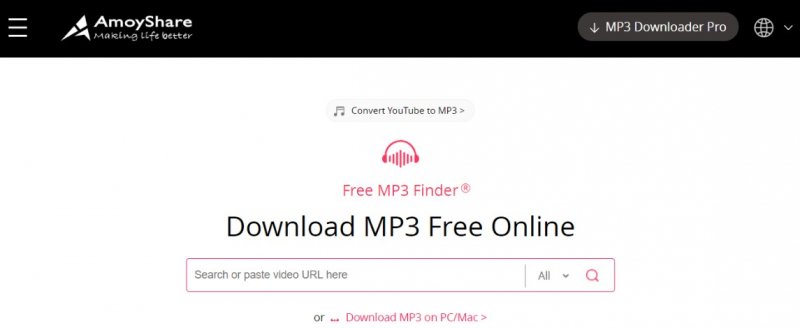 Amoyshare Free MP3 Finder