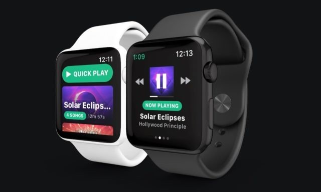Inspiração de Streaming Spotify música para o Apple Watch