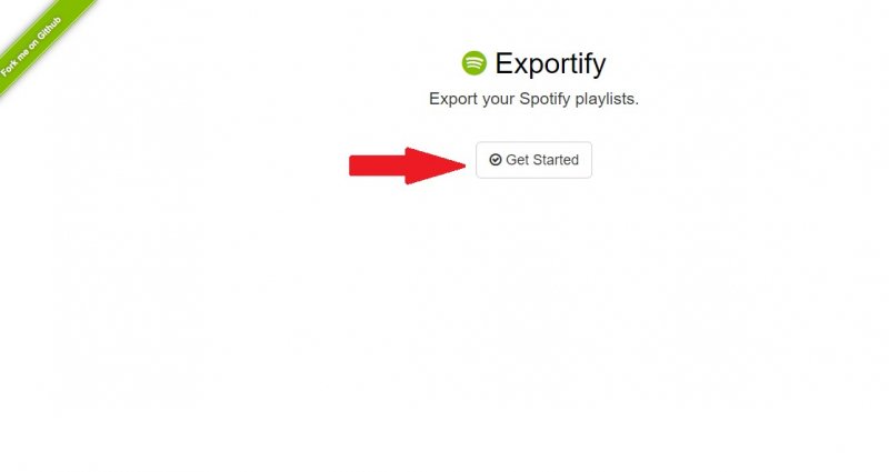 Exportify에서 시작하기 탭을 클릭합니다.