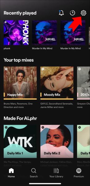 Click the Spotify Settings Menu