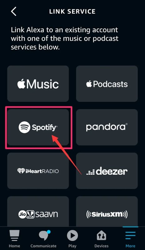 Conexão de Spotify Conta para Alexa