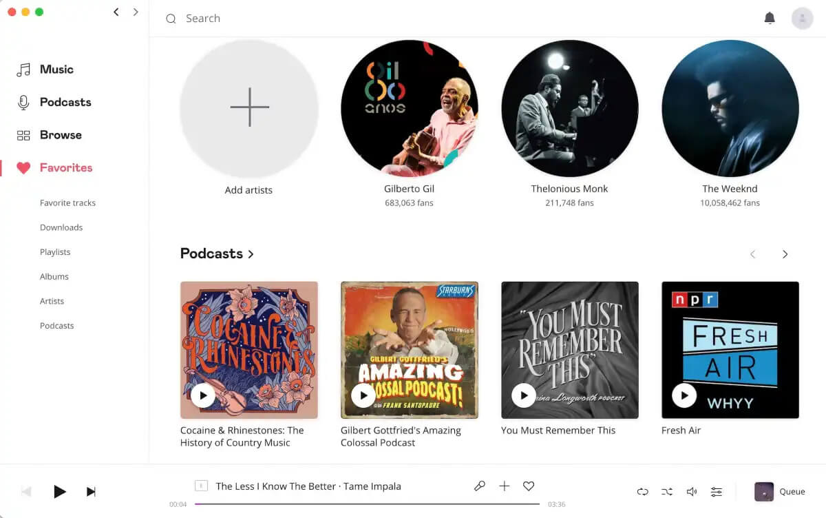 Verfügbare Inhalte von Deezer