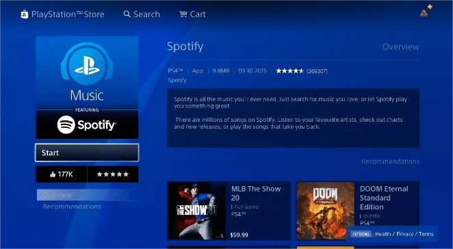 다운로드 Spotify PS4에